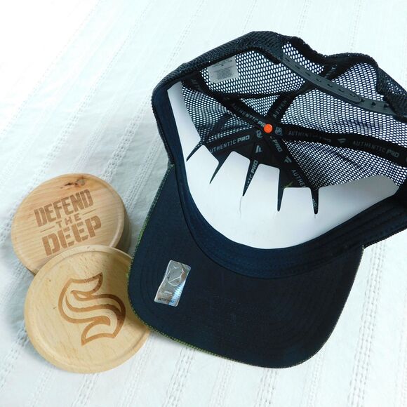 NEW NHL Seattle Kraken Hat & Coaster Lot Fanatics Military Camo Green Snapback - Picture 4 of 15